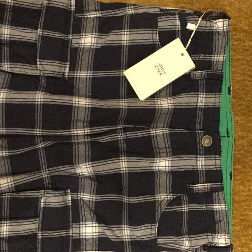 Boy’s Armani junior plaid shorts